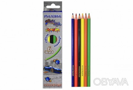 Олівці кольорові 6 кольорів гнучкі Мультяшки Street style 7559
 
Кольорові олівц. . фото 1