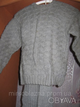  Красивый и теплый шерстяной комплект б/у для девочки - джемпер (свитерок) и шта. . фото 1