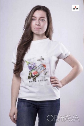 Модная женская летняя футболка белая трикотажная 42-50
Женская футболка прямая. . . фото 1