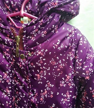 Хорошего качества демисезонные Куртки ветровки для девочек - цвет сиреневый с цв. . фото 4