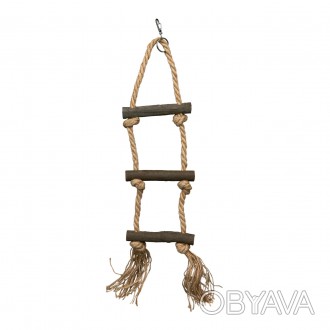 • деревянные перекладины
• сизалевая верёвка с узелками. . фото 1