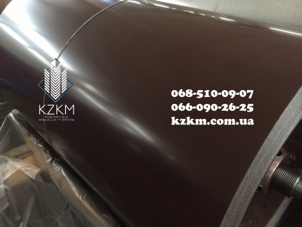 Гладкий лист коричневый глянцевый, полимерная жесть РАЛ 8017, с полимерным покры. . фото 7