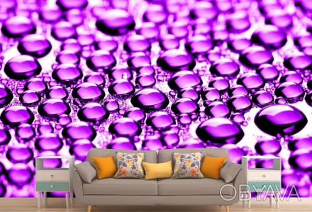 
Фотообои 3Д фиолетовые капли подчеркнут индивидуальность дизайна любой комнаты.. . фото 1