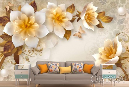 
Фотообои 3Д стерео цветы в пастельных тонах — прекрасный способ изменить простр. . фото 1