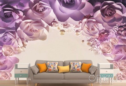 
Фотообои 3Д арка из лиловых цветов — одна из самых оригинальных идей для декора. . фото 1