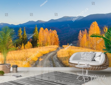 
Глядя на Фотообои 3Д синие горы, желтый лес, трава, дорога одни увидят потрясаю. . фото 1