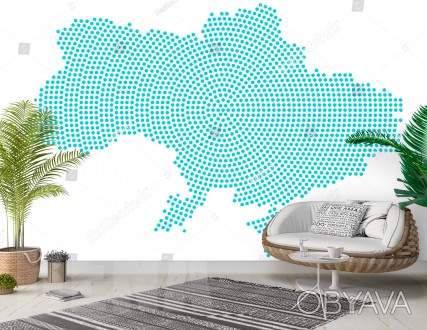 
Фотообои карта Украины из голубых точек - отличное решение как делового офиса, . . фото 1