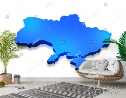 
Фотообои 3Д карта Украины придется по вкусу всем любителям всего нового, модног. . фото 1