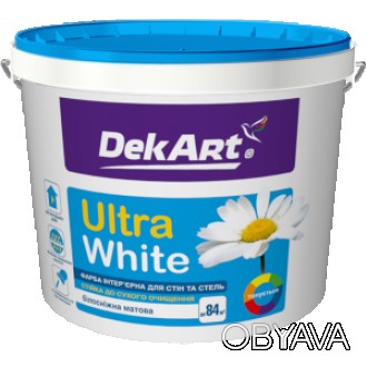 
Краска интерьерная для стен и потолков "Ultra White" DekArt – вид отделочного м. . фото 1