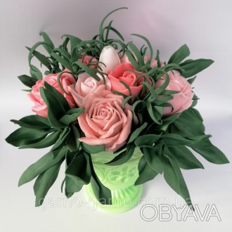 Оригинальный подарок - букет из мыла ручной работы . Цветы розы красивое и арома. . фото 1
