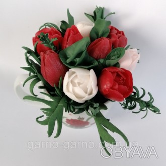 Оригинальный подарок - букет из мыла ручной работы . Цветы тюльпаны красивое и а. . фото 1