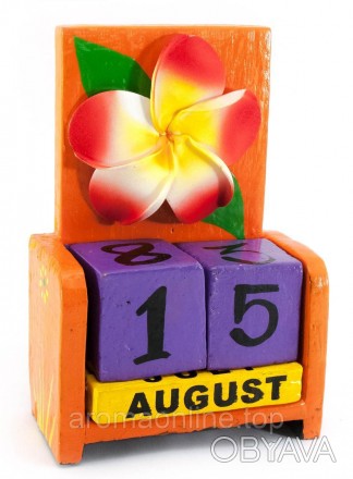 Календарь из дерева, ручная работа, в виде цветка. Индонезия.. . фото 1