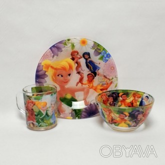 Купить набор детской стеклянной посуды 3 предмета, можно в нашем интернет-магази. . фото 1