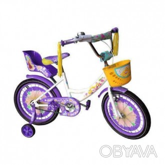 Детский двухколесный велосипед GIRLS 18 дюймов фиолетовый 
 
Характеристики:
	Уп. . фото 1