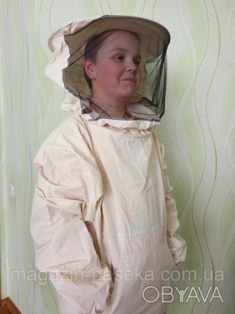 Куртка пчеловода бязь суровая с маской класикой. Размеры: 48-50, 50-52, 54-56, 5. . фото 1