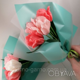 Цена за 1 букет
Букет из мыльных цветов тюльпаны Цветочная композиция из мыла ру. . фото 1