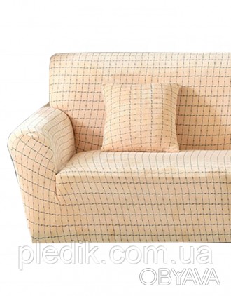 Натяжной чехол на кресло Кремовый
Размер кресла 90х140
Приятная ткань из сверхмя. . фото 1