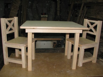 Детская деревянная мебель!
Стол 60*70 см, толщина столешницы - 2 см. 
Края обя. . фото 2