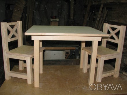 Детская деревянная мебель!
Стол 60*70 см, толщина столешницы - 2 см. 
Края обя. . фото 1