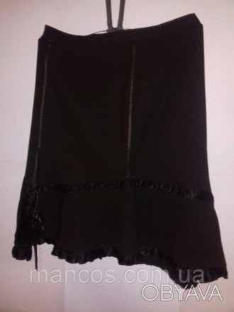 Демисезонная коричневая женская юбка миди A&M. По низу оборка, спереди и сзади в. . фото 1