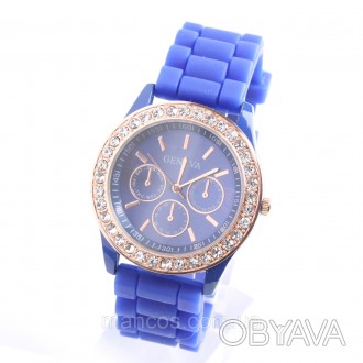 Наручные, женские часы Geneva crystal 
Силиконовые,наручные, женские часы Geneva. . фото 1