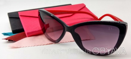 Солнцезащитные очки Dior 11207 Col.5 кошачий глаз цвет оправы черный глянцевый, . . фото 1