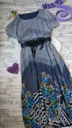 Длинное летнее платье ANR женское в полоску цветы с поясом
в идеальном состоянии. . фото 1
