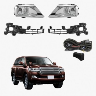 Противотуманные фары для Toyota Land Cruiser 200 '16-, хром, комплект. Баришівка. фото 1 Противотуманные фары для Toyota Land Cruiser 200 '16-, хром, комплект. Баришівка. фото 1