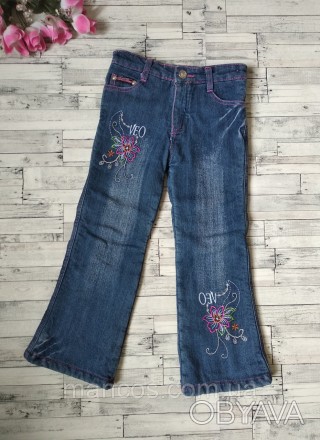 Теплые штаны джинсы на флисе для девочки 
в идеальном состоянии
Размер 5-6 лет, . . фото 1