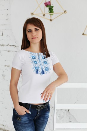Вишивка "Два кольори"
Біла вишита футболка, вишивка хрестиком.
Ціна: 200 грн. . . фото 2