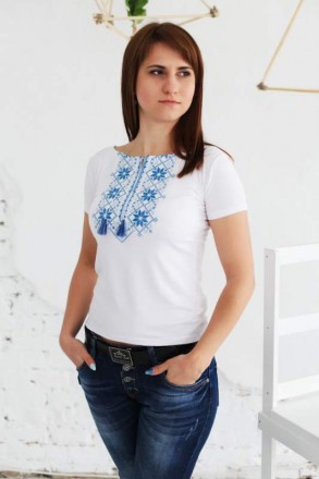 Вишивка "Два кольори"
Біла вишита футболка, вишивка хрестиком.
Ціна: 200 грн. . . фото 4