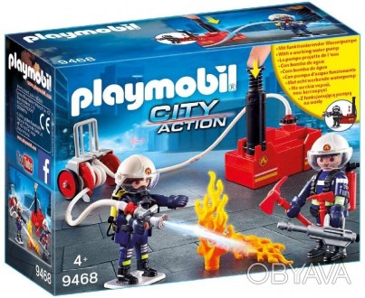 
Playmobil 9468 
Серия City Life 
 
Пожарная команда с действующим водяным насос. . фото 1
