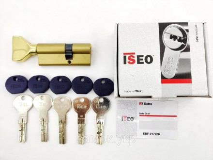 Iseo R7 85мм 55х30 ключ/тумблер латунь 
 
Цилиндр от итальянского бренда ISEO (И. . фото 2