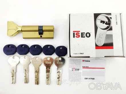Iseo R7 85мм 55х30 ключ/тумблер латунь 
 
Цилиндр от итальянского бренда ISEO (И. . фото 1