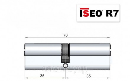Iseo R7 70мм 30/40 ключ/ключ никель 
 
Цилиндр от итальянского бренда ISEO (Исео. . фото 11