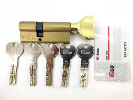 Iseo R7 110мм 60х50 ключ/тумблер латунь 
 
Цилиндр от итальянского бренда ISEO (. . фото 3