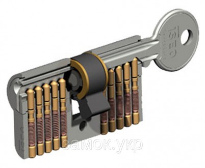 Цилиндровый механизм Iseo F5 с английским ключом 45/35 латунь ключ/тумблер ( Ита. . фото 5