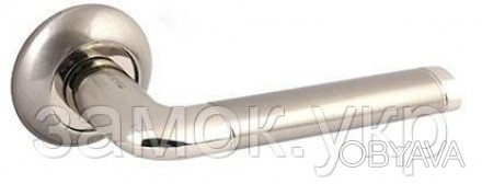 Ручка на розетке APECS H-0883-A-Nis/Ni Megapolis "Hong Kong" никель матовый/нике. . фото 1