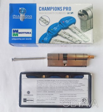 Mottura Champions PRO 92мм 41х51 (5 ключей) ключ/тумблер матовый хром (Италия)
 . . фото 1