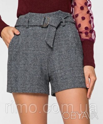 Модные женские шорты кашемировые, стильная модель - пояс в комплекте. Длина изде. . фото 1