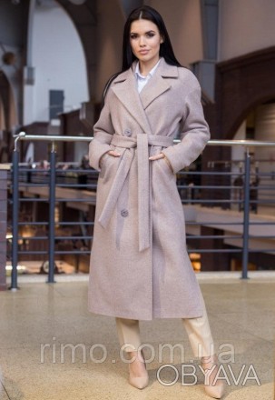 Женское длинное пальто демисезонное, модель с отложным воротником и карманами. П. . фото 1