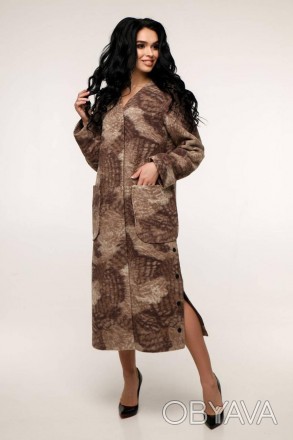 Пальто женское, выполнено из пальтовой ткани, прямого силуэта с цельновыкроенным. . фото 1