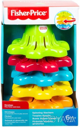 Пирамидка Fisher-Price Colorful Spinning Stackers. . фото 1