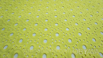 Ткань прошва с геометрическим узором "Солнышко" желтый цвет - 100% хлопковый мат. . фото 1
