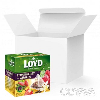 Срок годности: 01/22
 
 LOYD, клубника и ваниль – фруктовый чай в пакетиках-пира. . фото 1