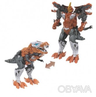 Детская игрушка робот-трансформер динозавр Тираннозавр Maya Toys 18 см, коричнев. . фото 1