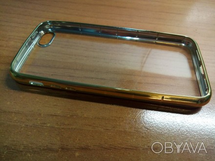 
Чехол-накладка iPhone 5 5s SE Utty силиконовая прозрачная с золотым ободком
Про. . фото 1