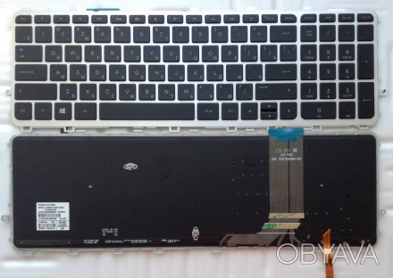 Клавиатура для ноутбуков HP Envy 15-J Series черная с серебристой рамкой с подсв. . фото 1