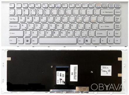 Клавиатура для ноутбуков Sony Vaio VPC-EA Series белая с белой рамкой RU/US
Хара. . фото 1