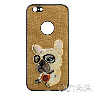 Чехол-накладка Dog для iPhone X коричневый. . фото 1